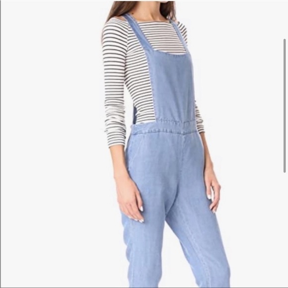 NWT BB DAKOTA linen blend chambray overalls - Picture 3 of 7